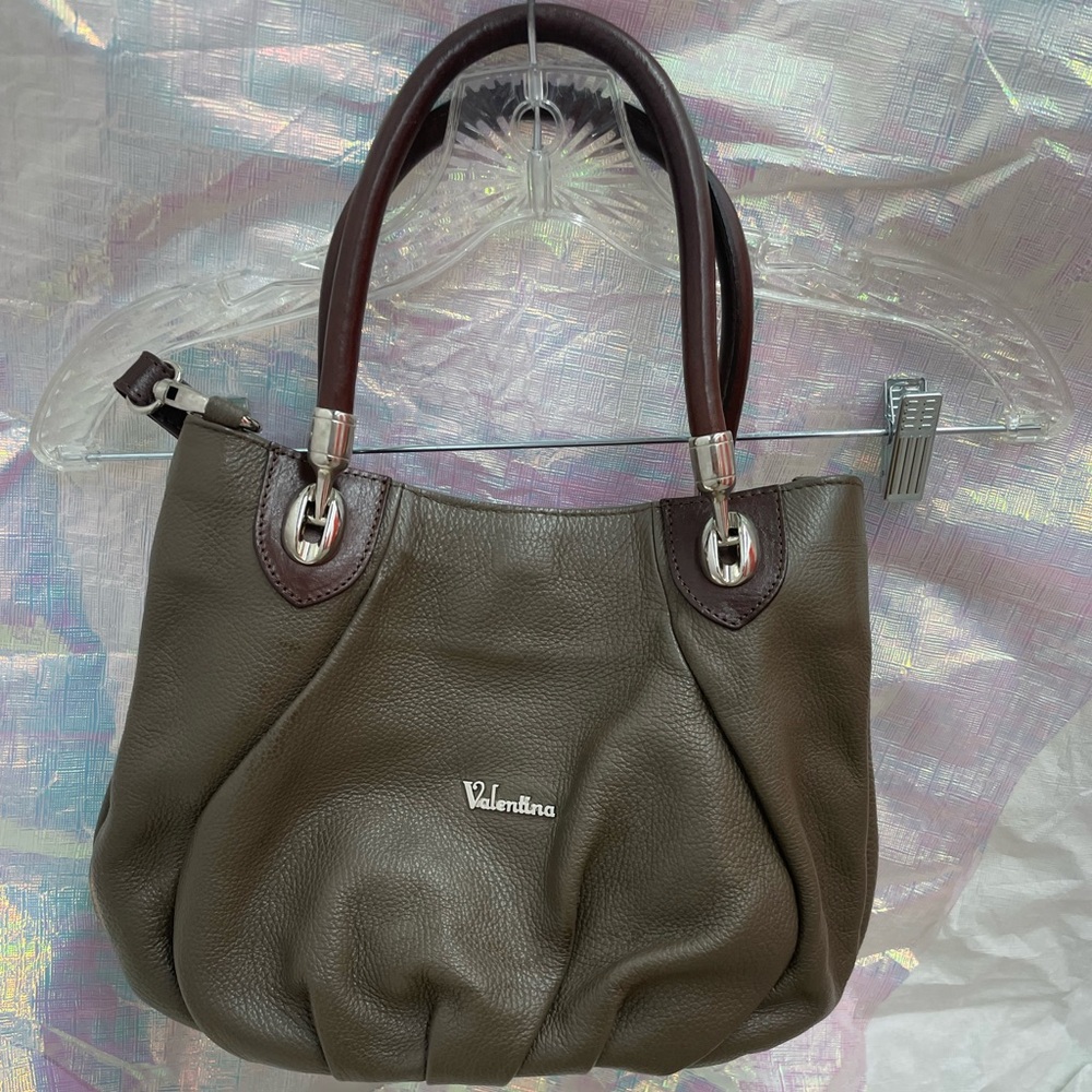 Valentina Beige Leather Shoulder Bag